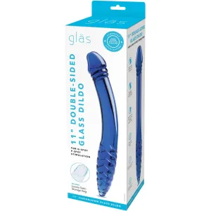 11 Inch Double-Sided Glass Dildo for G-Spot & P-Spot Stimulation - Smooth & Textured Ends