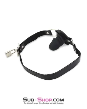 1521DL-2"      Black Silicone Penis Gag on O-Rings Straps, 2" Gag