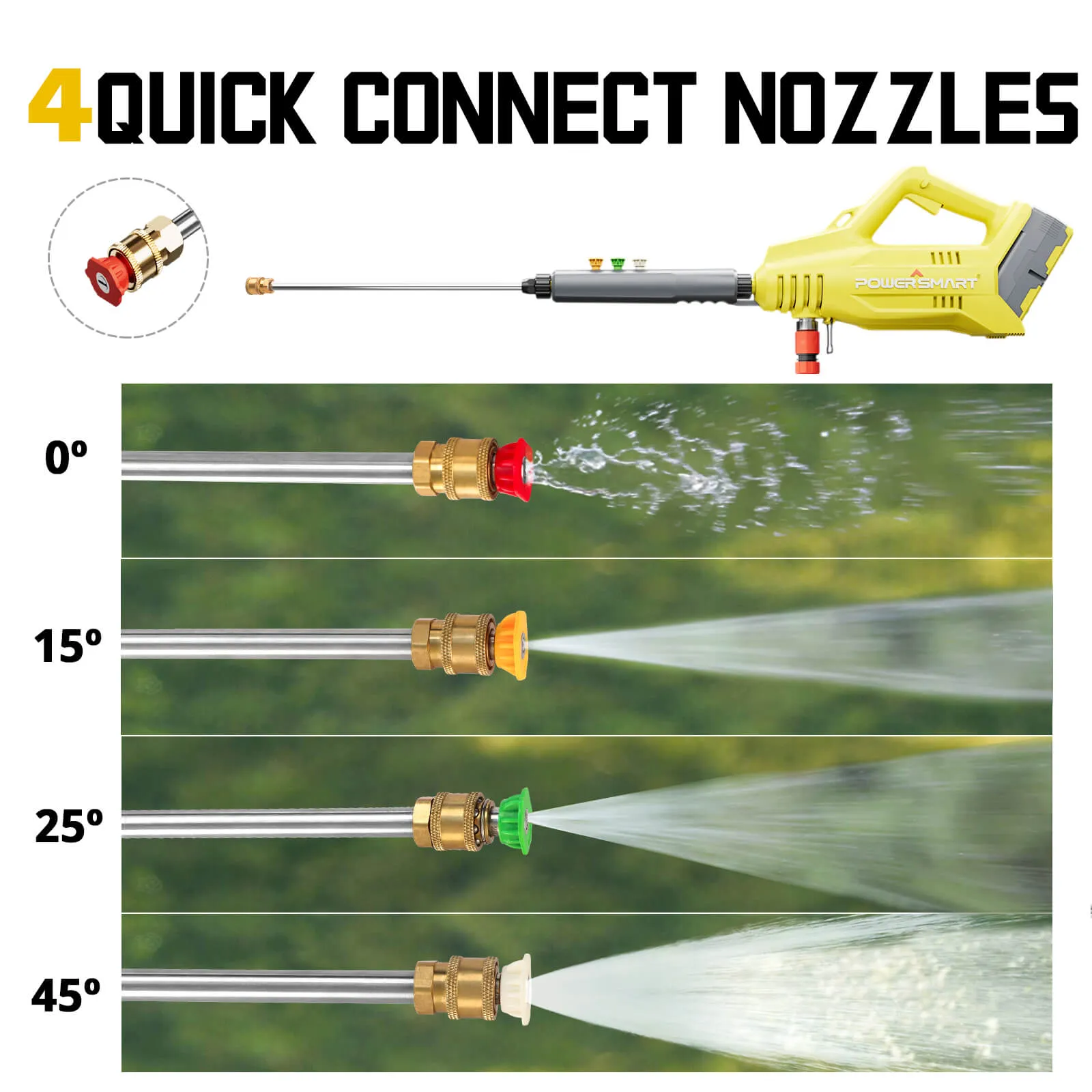 40V 1100 PSI 1GPM Cordless Pressure Washer with 5 Nozzles, 4.0 Ah Battery & Charger DB2701-W