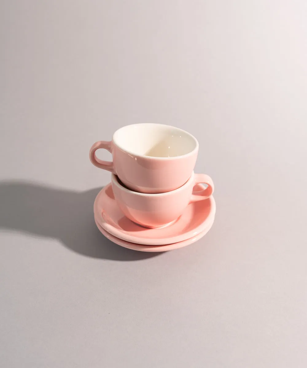 6oz ORIGAMI Flat White Cup and Saucer Set - various color