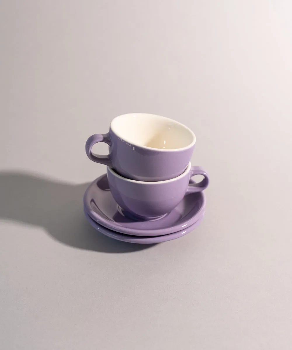6oz ORIGAMI Flat White Cup and Saucer Set - various color