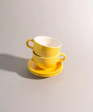 6oz ORIGAMI Flat White Cup and Saucer Set - various color
