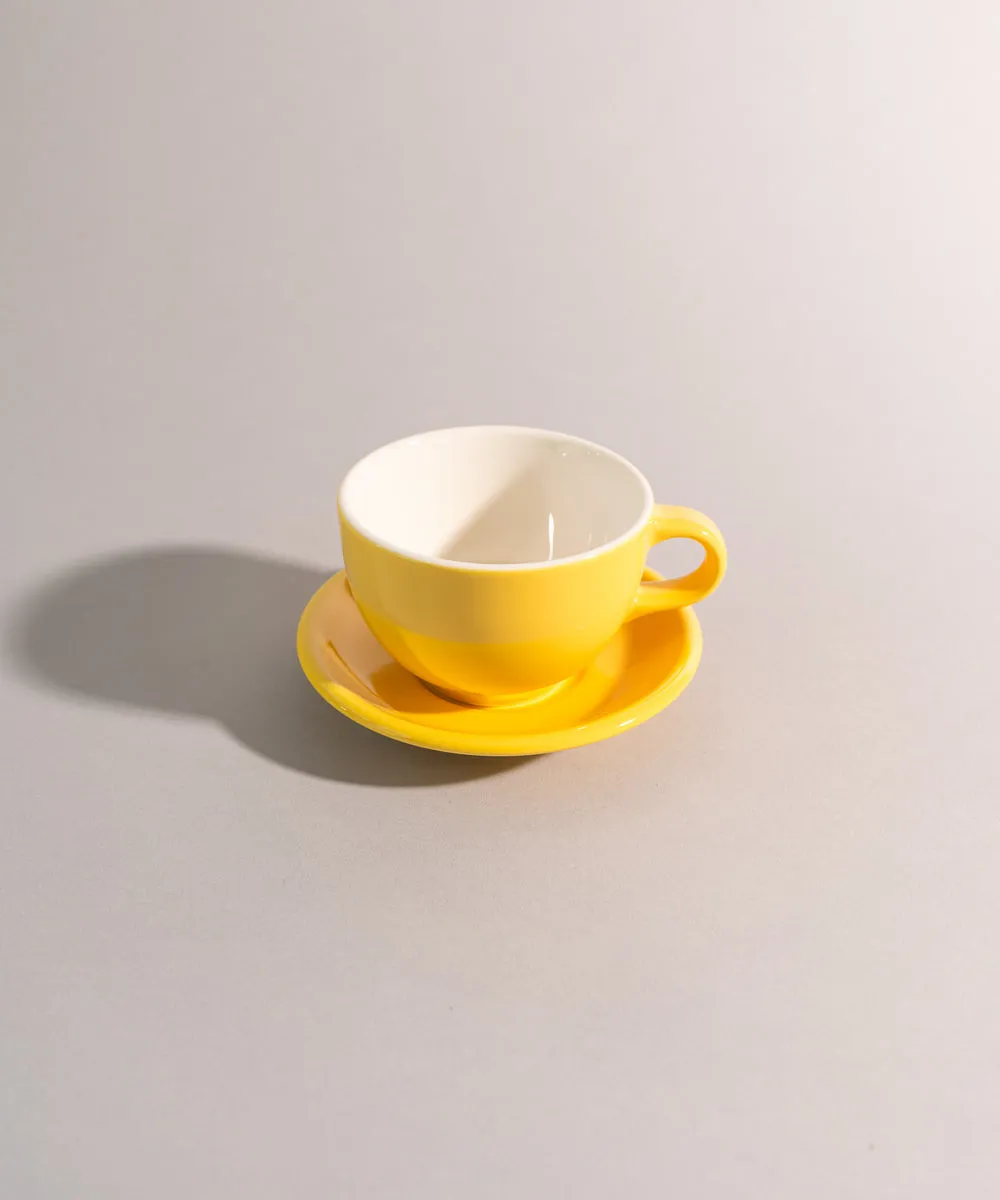 6oz ORIGAMI Flat White Cup and Saucer Set - various color