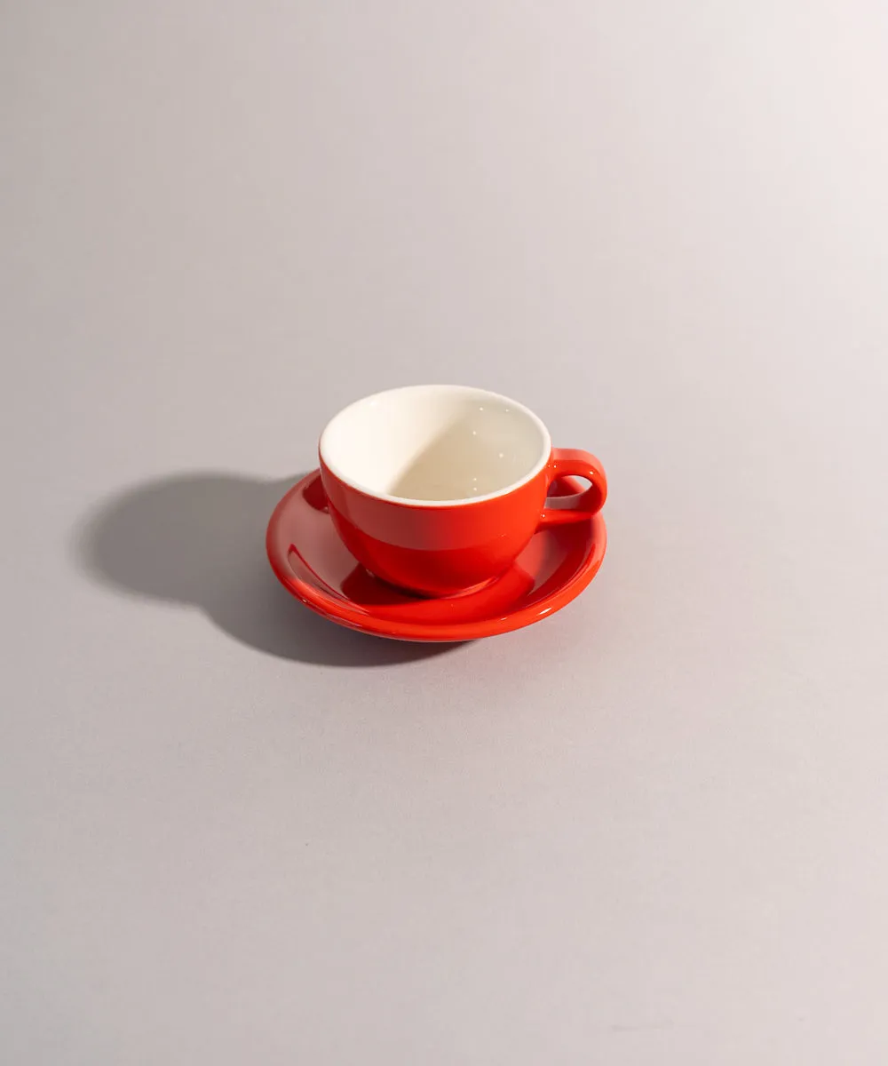 6oz ORIGAMI Flat White Cup and Saucer Set - various color
