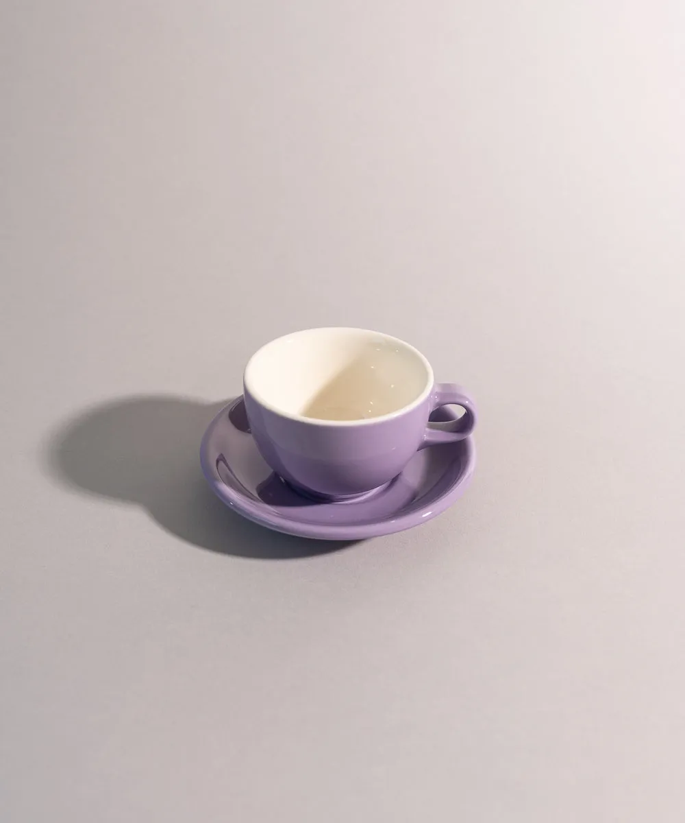 6oz ORIGAMI Flat White Cup and Saucer Set - various color