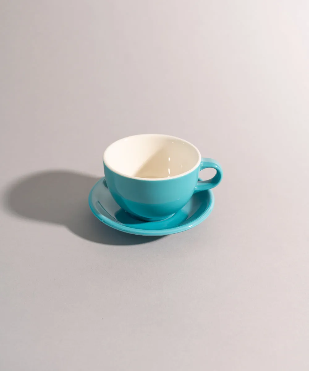6oz ORIGAMI Flat White Cup and Saucer Set - various color