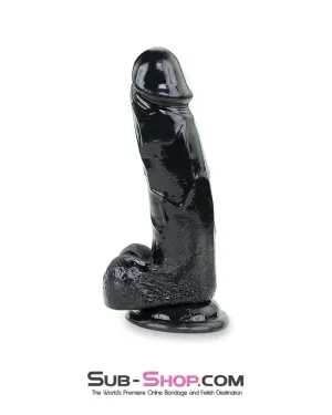 7256M      8" Super Man Realistic Veined Black Suction Cup Dildo