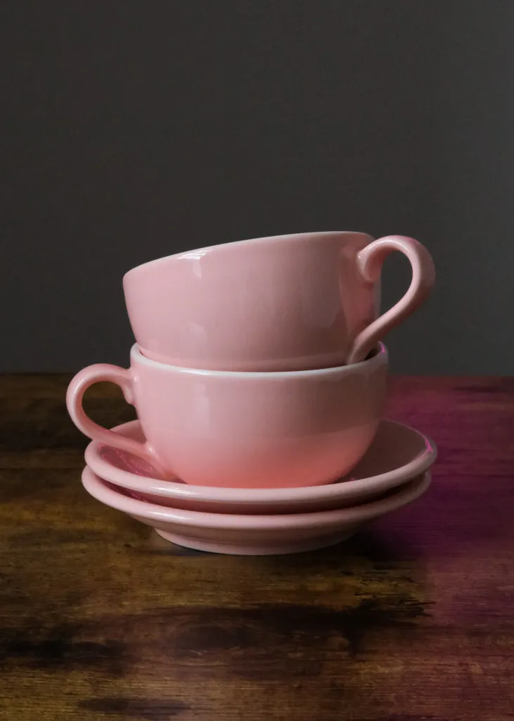 8oz ORIGAMI Latte Cups and Saucers - various colors