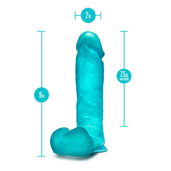 B Yours Plus Mount N Moan Teal Dildo