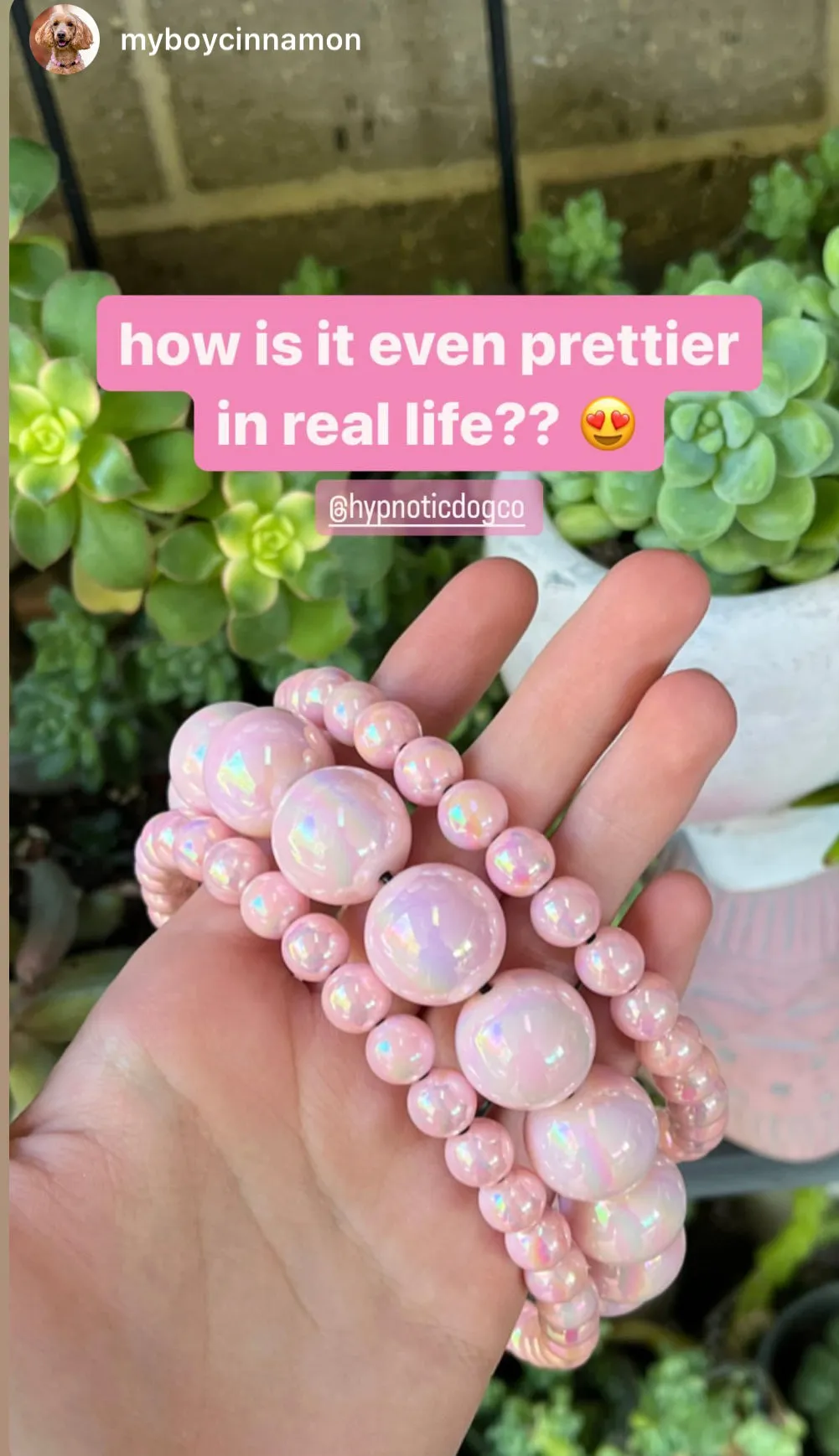 Blush Pink Rain Triplo Acrylic Bead Collar