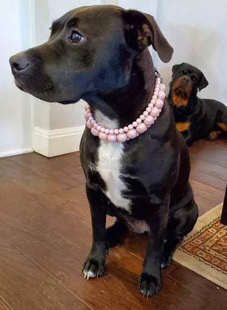 Blush Pink Rain Triplo Acrylic Bead Collar
