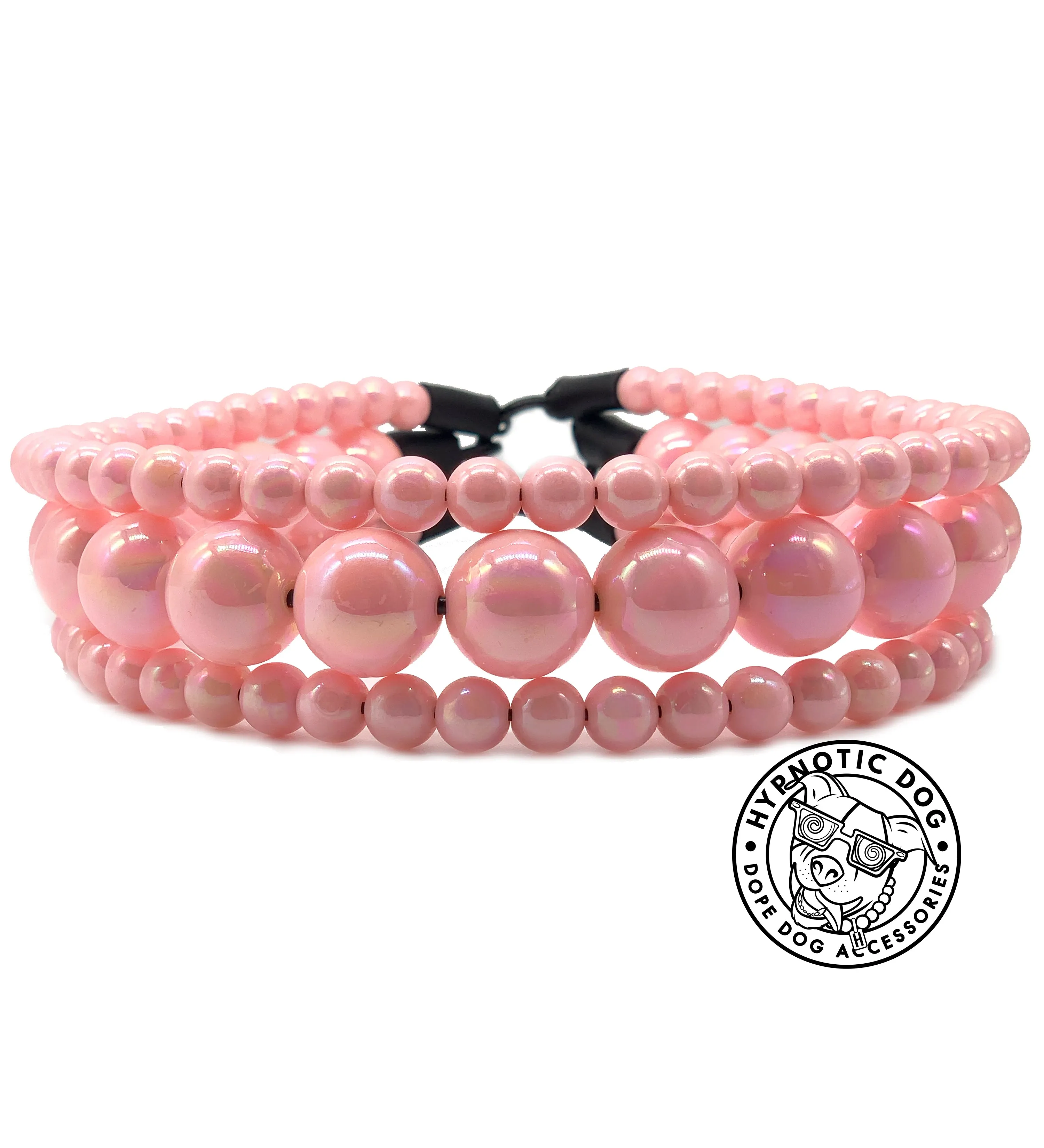 Blush Pink Rain Triplo Acrylic Bead Collar