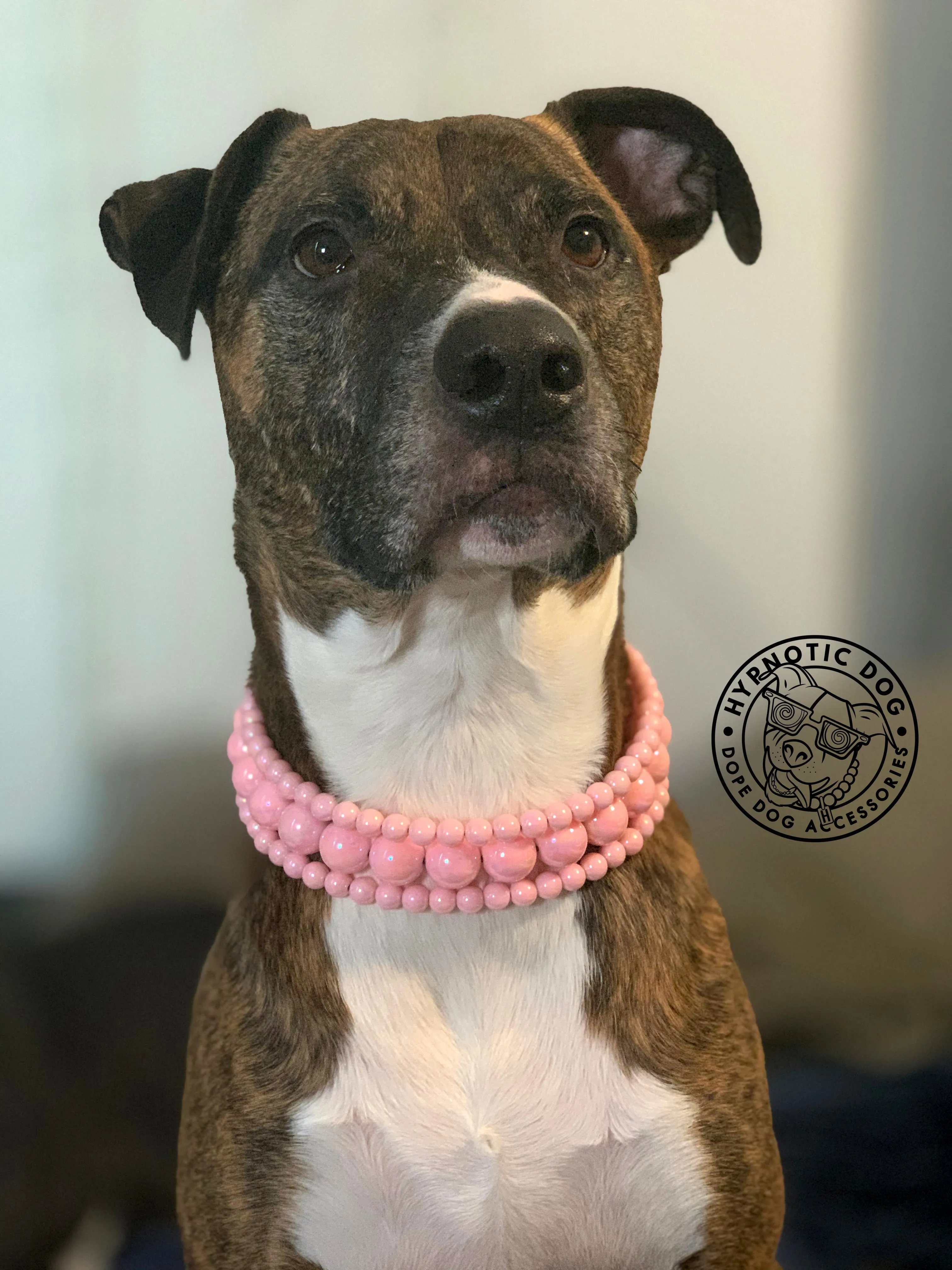 Blush Pink Rain Triplo Acrylic Bead Collar