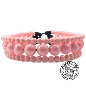 Blush Pink Rain Triplo Acrylic Bead Collar
