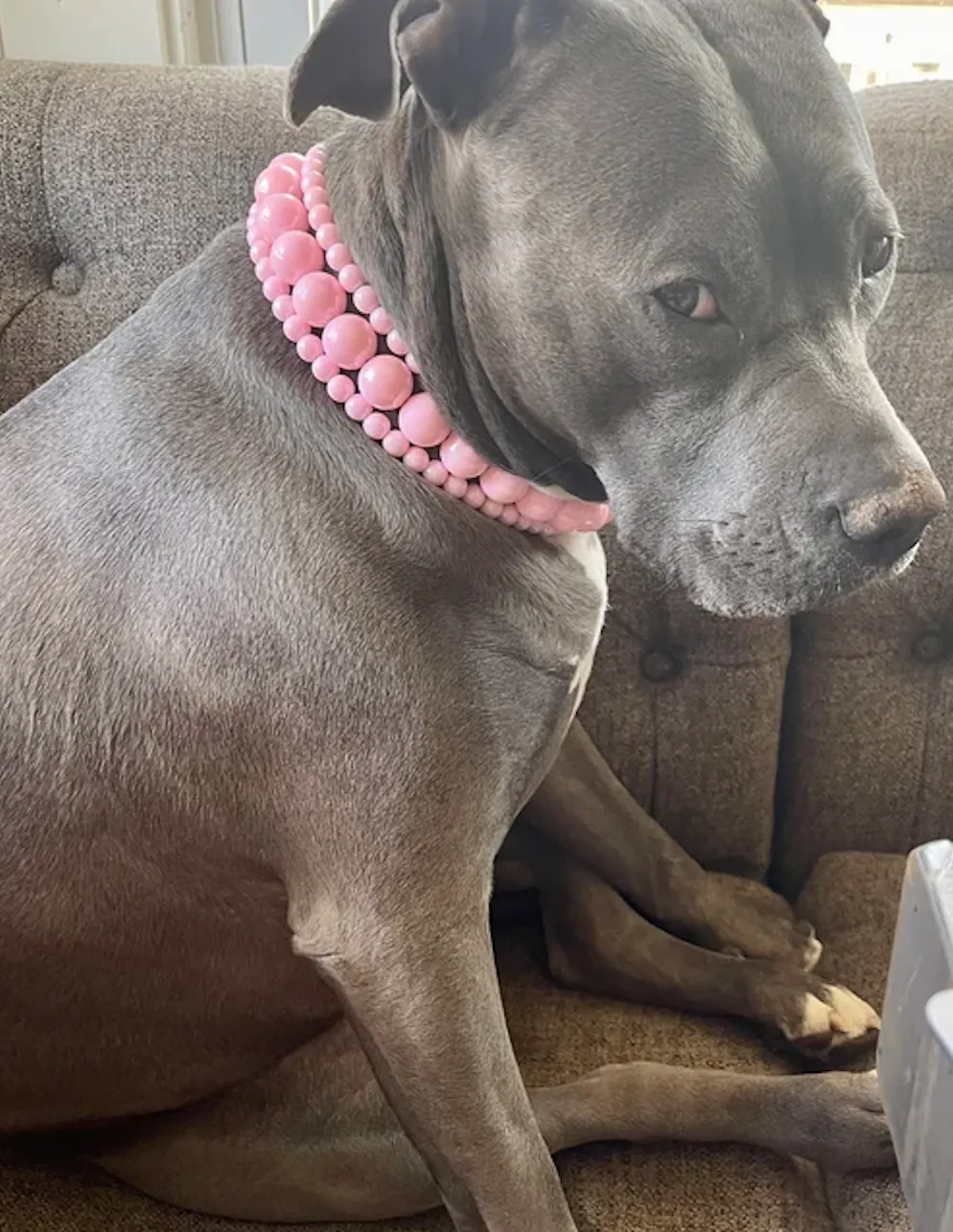 Blush Pink Rain Triplo Acrylic Bead Collar