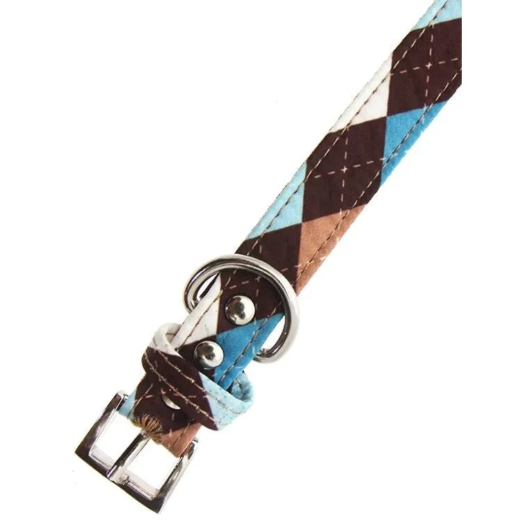 Brown & Blue Argyle Collar