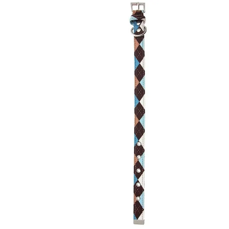 Brown & Blue Argyle Collar