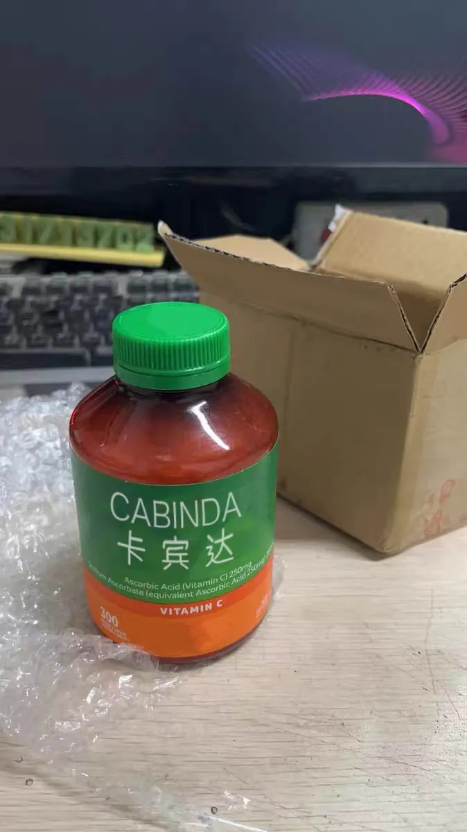CABINDA Vitamins, Immune Vitamin C, Zero Sugar, Natural Orange Flavor, 300 Chewable Tablets
