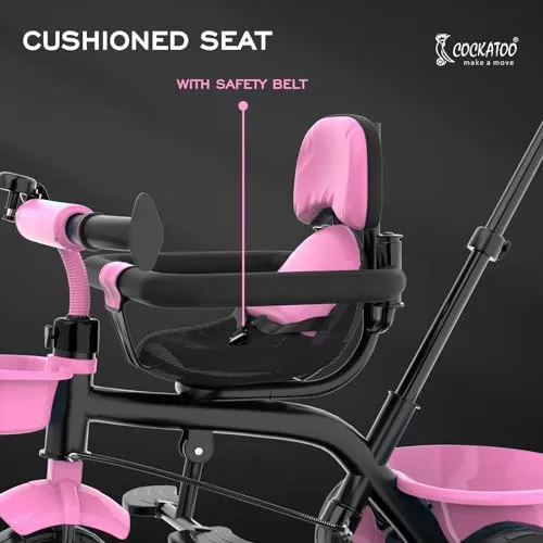 Cockatoo Star Cruise Tricycle for Kids 2 to 5 Years, Tricycle with Parental Control & Push Handle, Max Weight 50 Kg