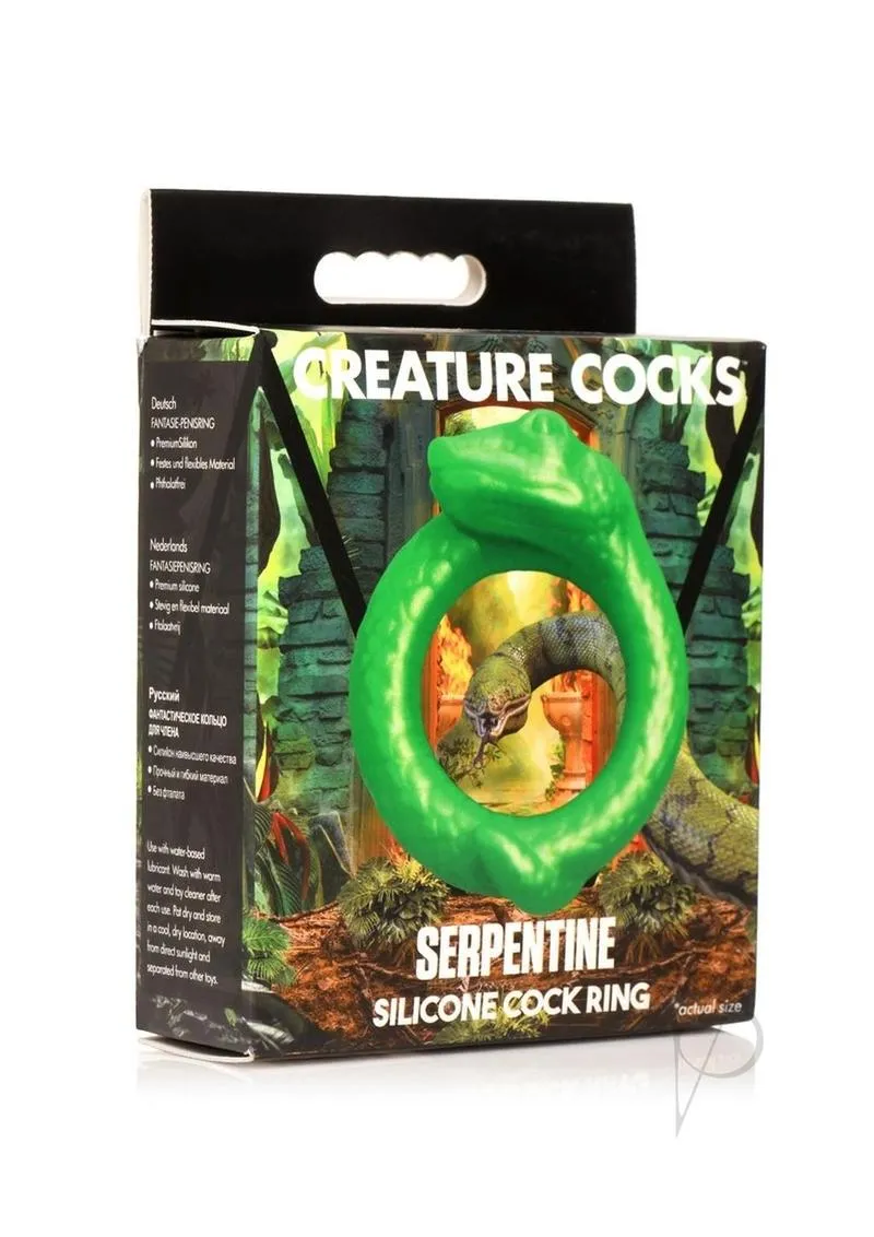 Creature Cocks Serpentine Silicone Cock Ring Green