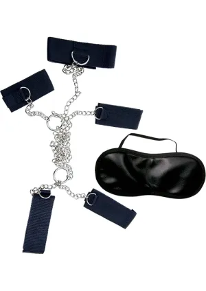 Dom/sub 4 Cuffs And Collar - Black(disc)