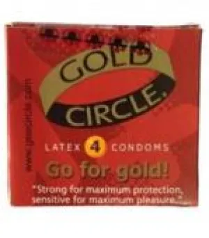 Gold Circle Latex 4 Condoms x24