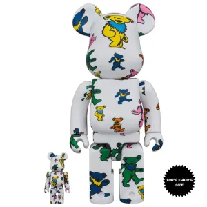 Grateful Dead (Dancing Bear) 100%   400% Bearbrick Set by Medicom Toy