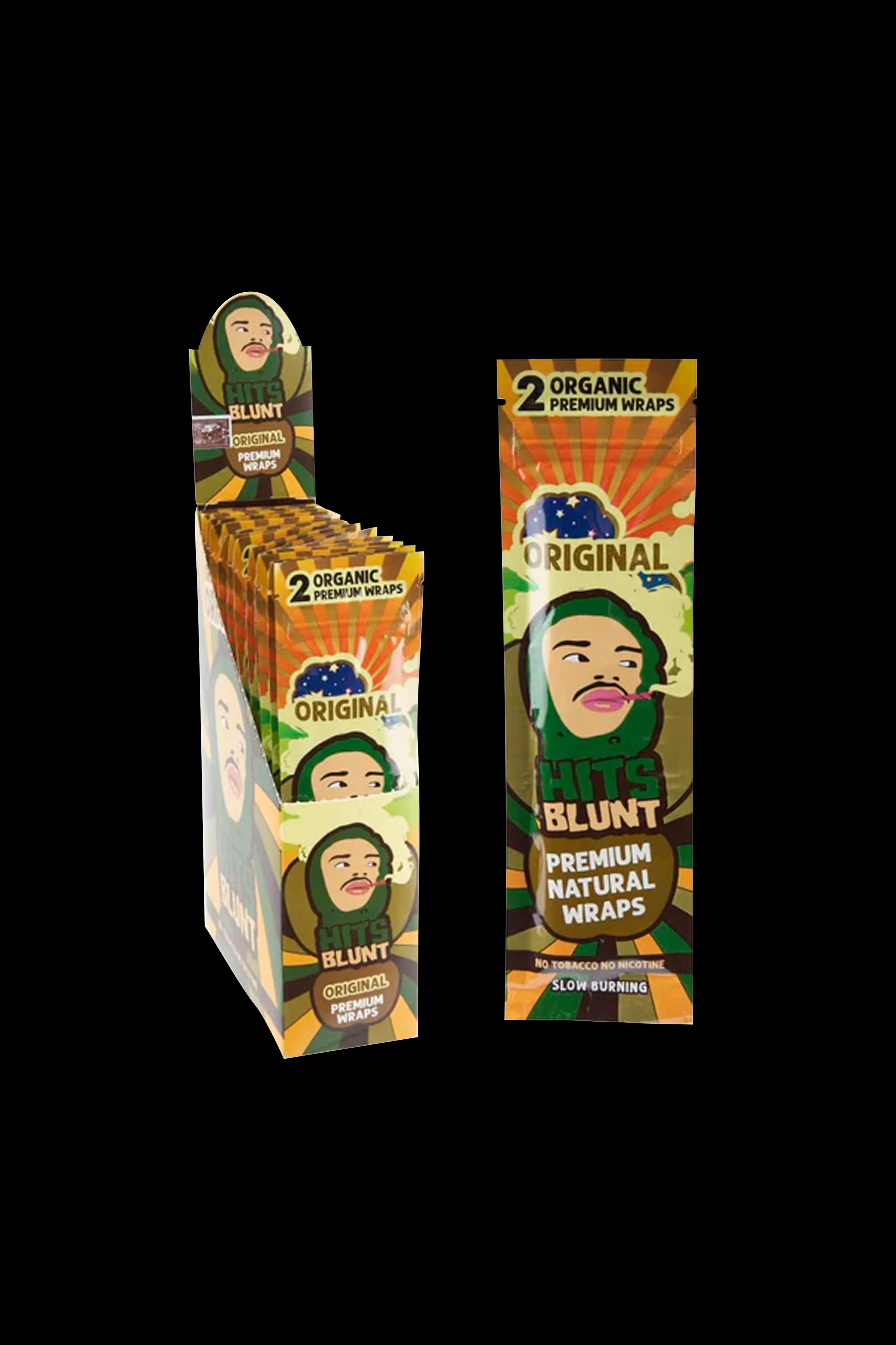 Hits Blunt Premium Organic Hemp Wraps - 25 Pouches