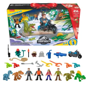 Imaginext Jurassic World Advent Calendar, Christmas Gift of 25 Dinosaur Toys & Figures for Preschool Kids Ages 3  Years