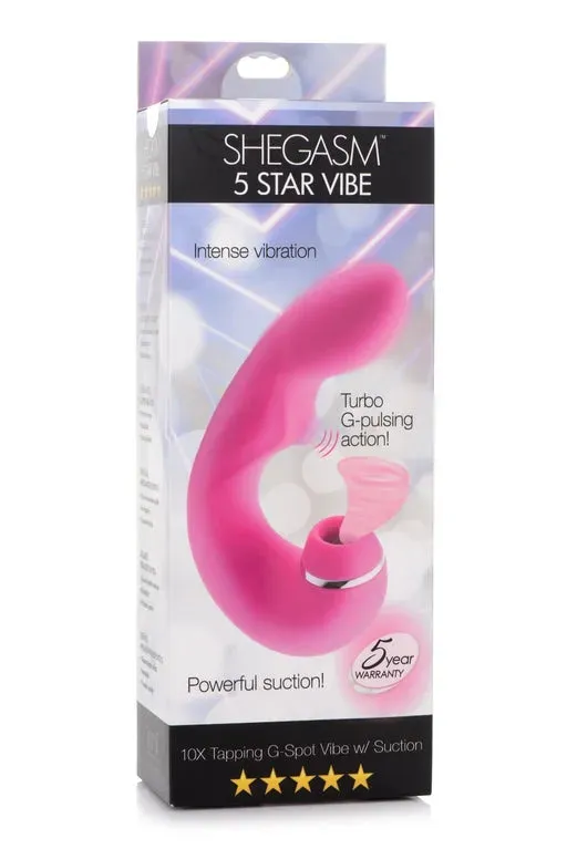 INMI Shegasm 5 Star Tapping G-Spot Vibe w/ Suction Pink