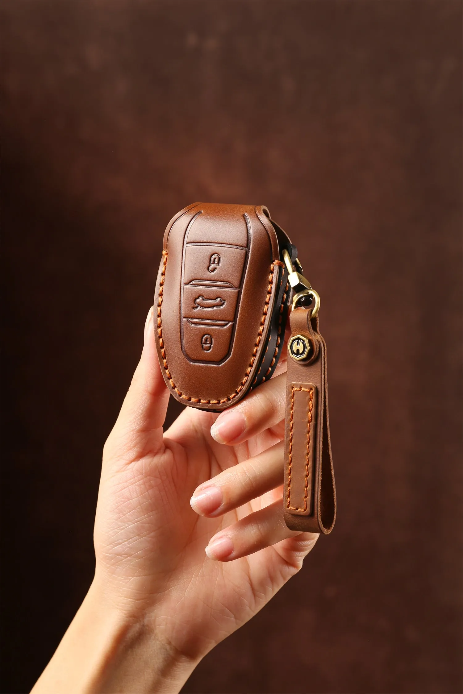 Keycases,High end personalized handmade genuine cowhide car keycase buckle