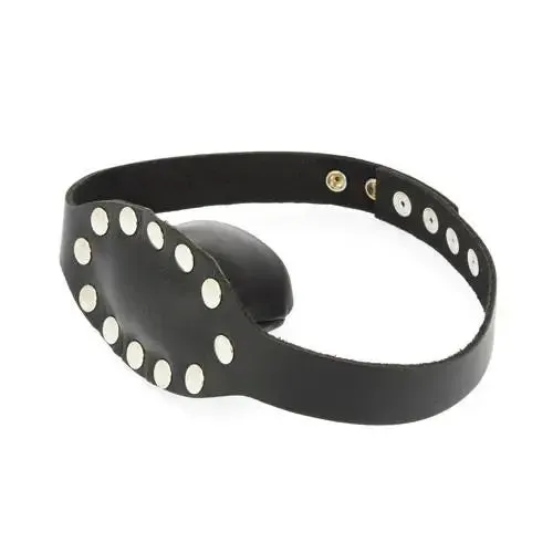 Kinky Black Adjustable Leather Gag with Press Studs