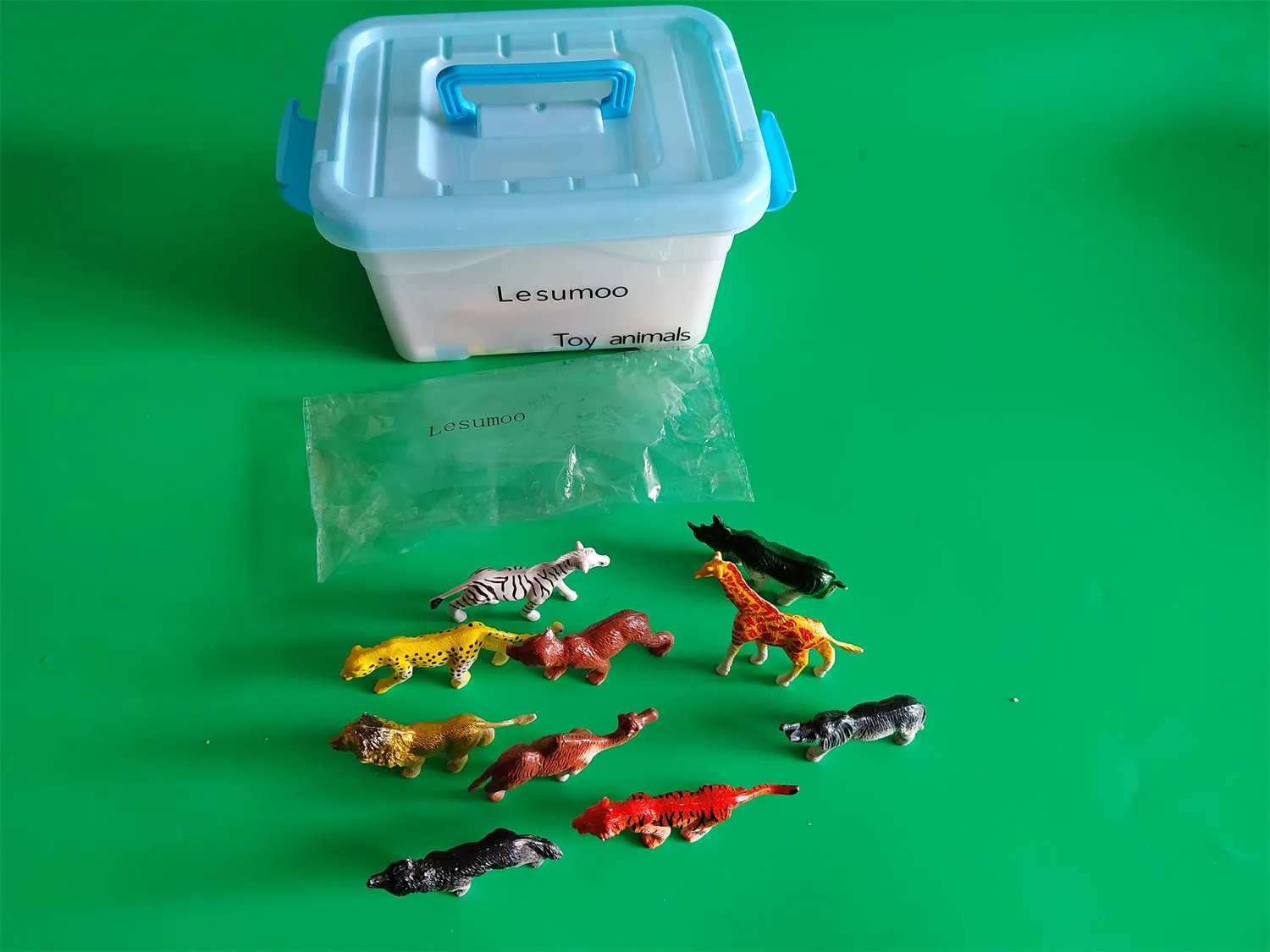 Lesumoo Toy animals,Wildlife image toys, plastic African jungle animal toys