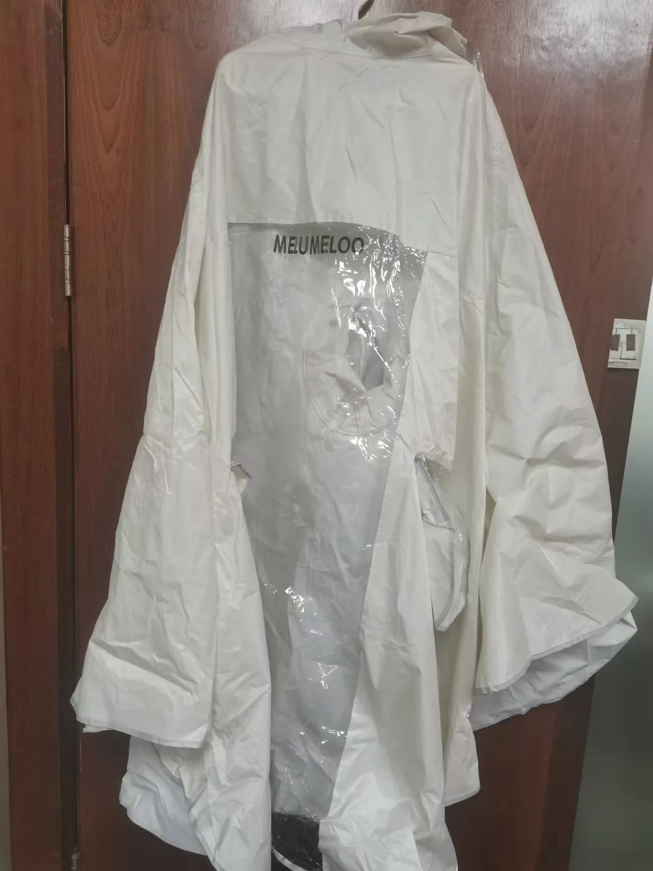 MELUMELOO Raincoat, portable adult raincoat with hood and sleeves