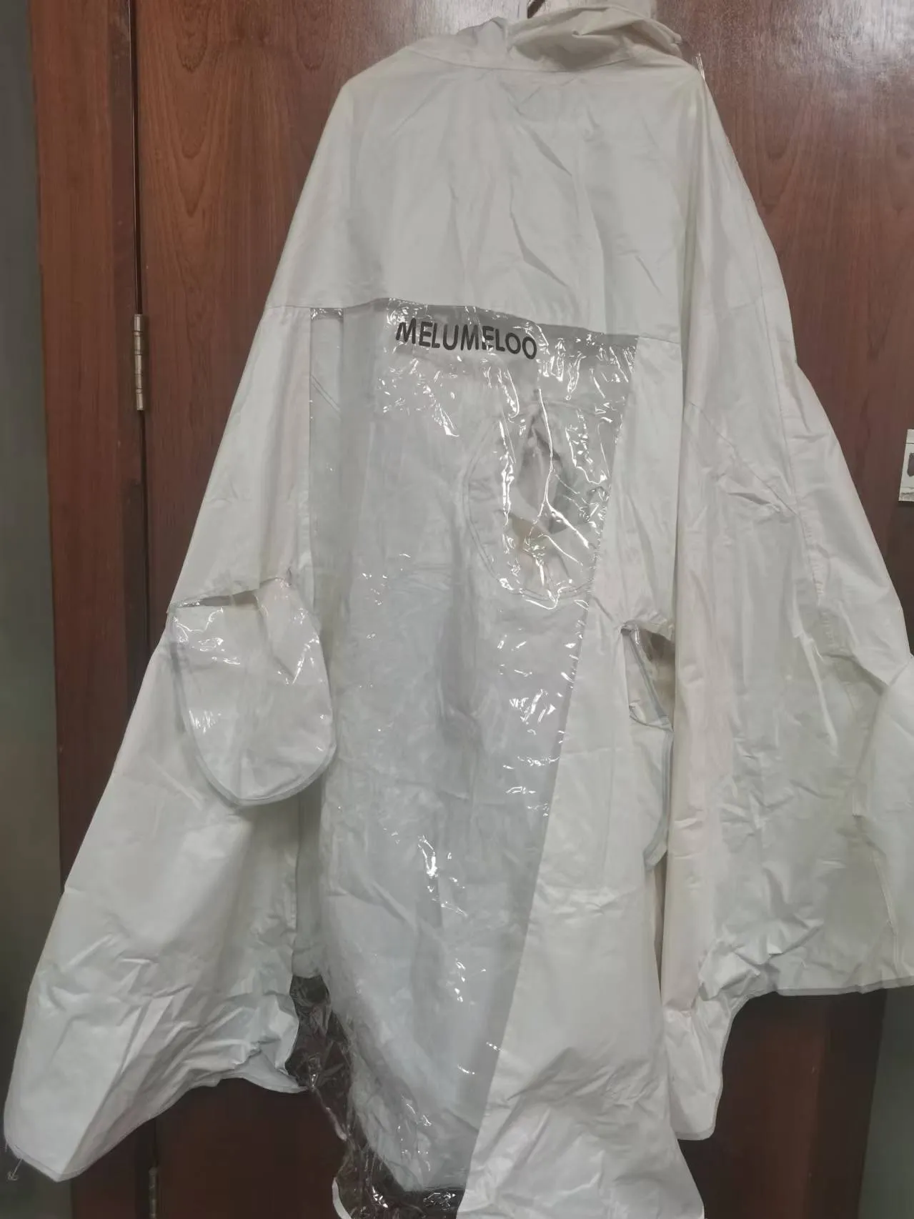 MELUMELOO Raincoat, portable adult raincoat with hood and sleeves
