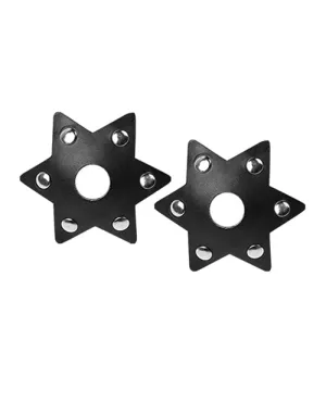 Nipplicious Starstruck  Leather Pasties W/studs & Nipple Hole - Black