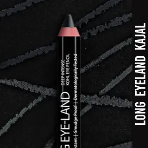 Ny Bae Long Eye-Land | Deep Intense Kajal | Eye Pencil | Shimmer Finish | High Pigmentation | Enriched with Vitamin E And Castor Oil - Black
