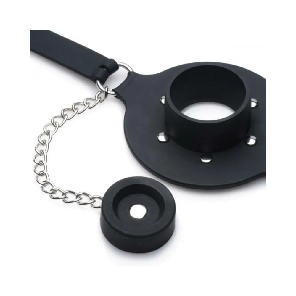Pie Hole Silicone Feeding Gag Black O/S
