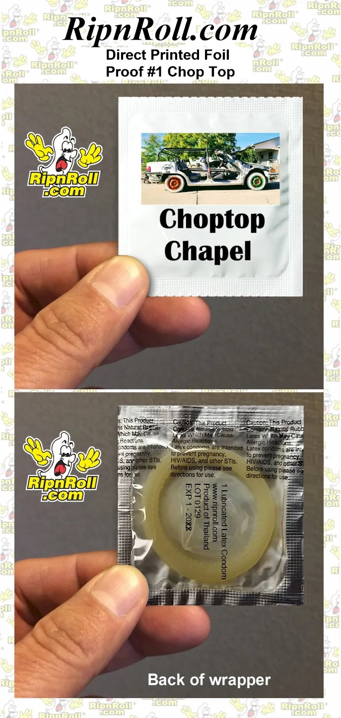 Printed White Foil with Full Color imprint - Chop Top