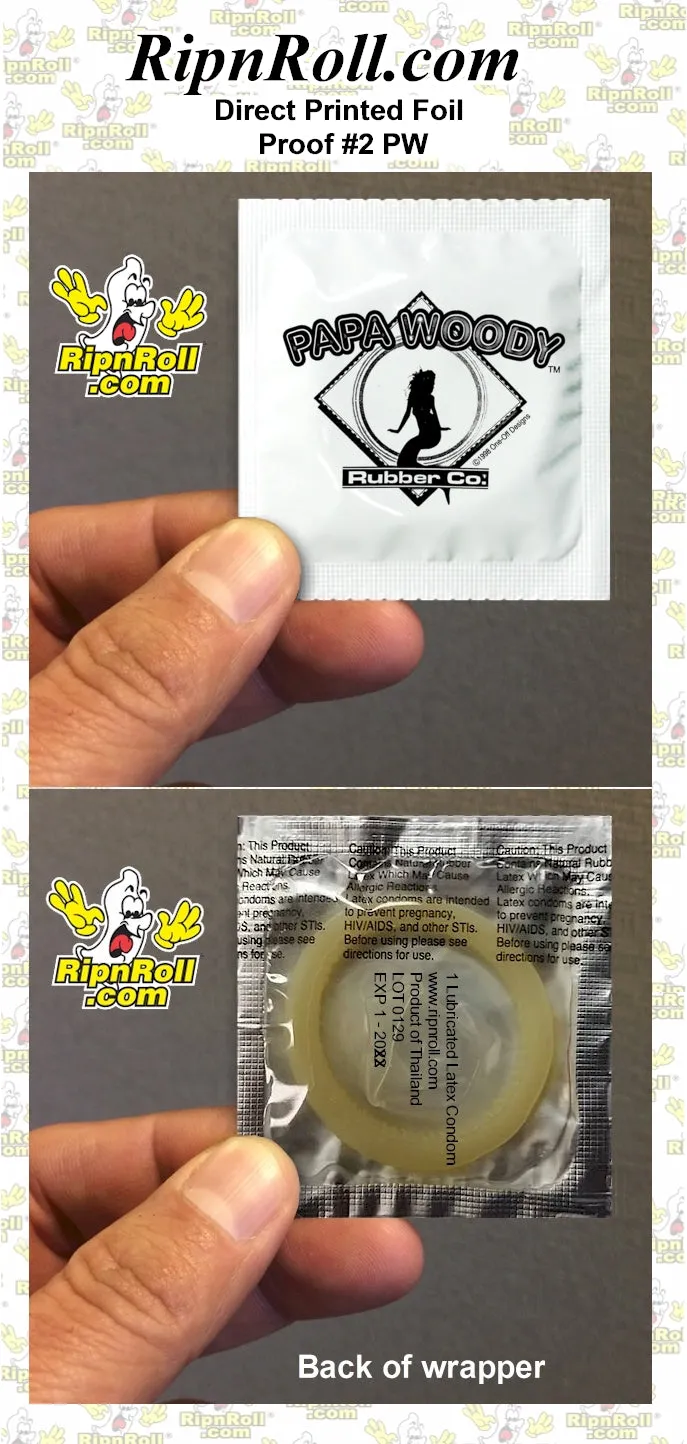 Printed White Foil with Full Color imprint - PW B&W