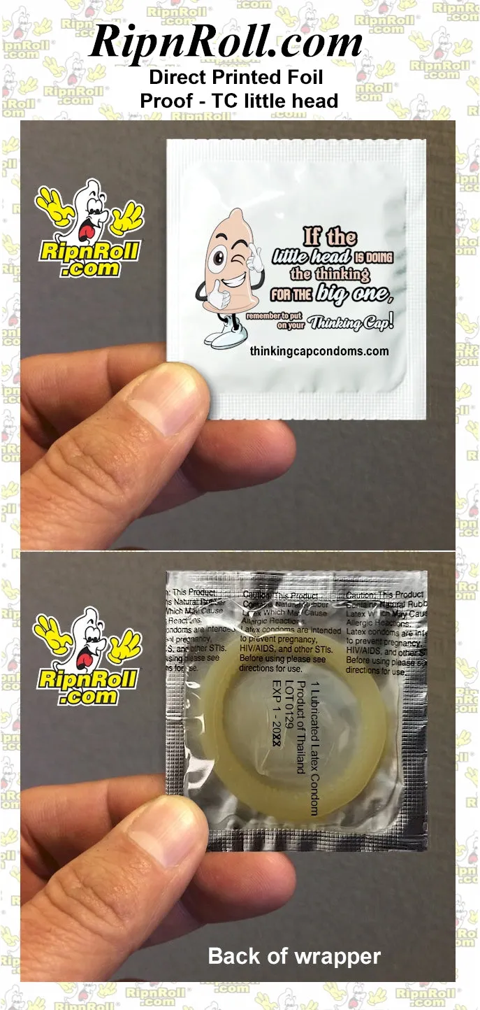 Printed White Foil with Full Color imprint - Thinking Cap 4 - Little Head