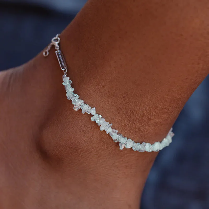 PURAVIDA CHIP CHAIN ANKLET / AQUAMARINE