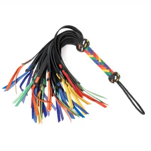 Rapture Leather Medusa Flogger in Rainbow