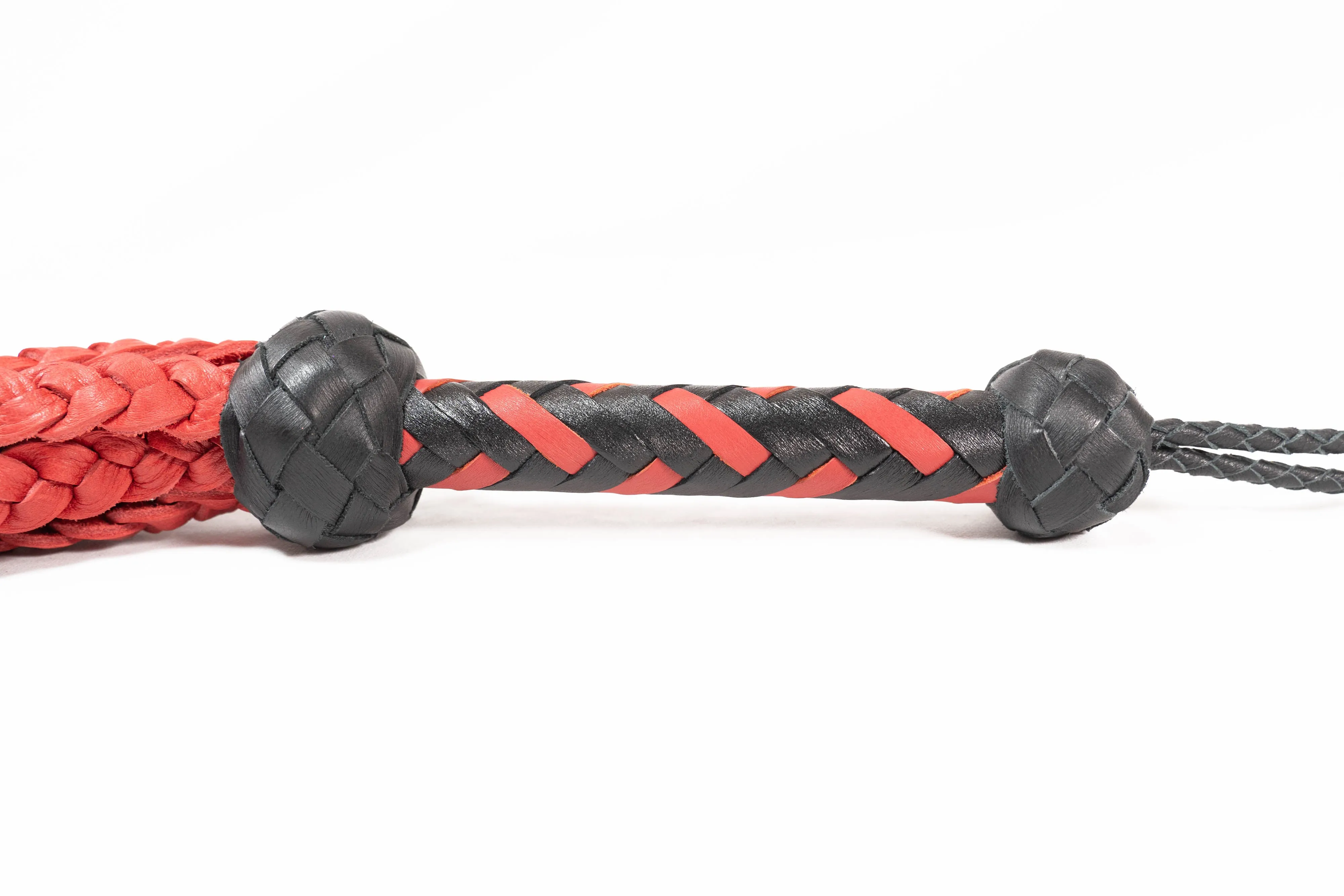 Rapture Leather Medusa Flogger in Red & Black
