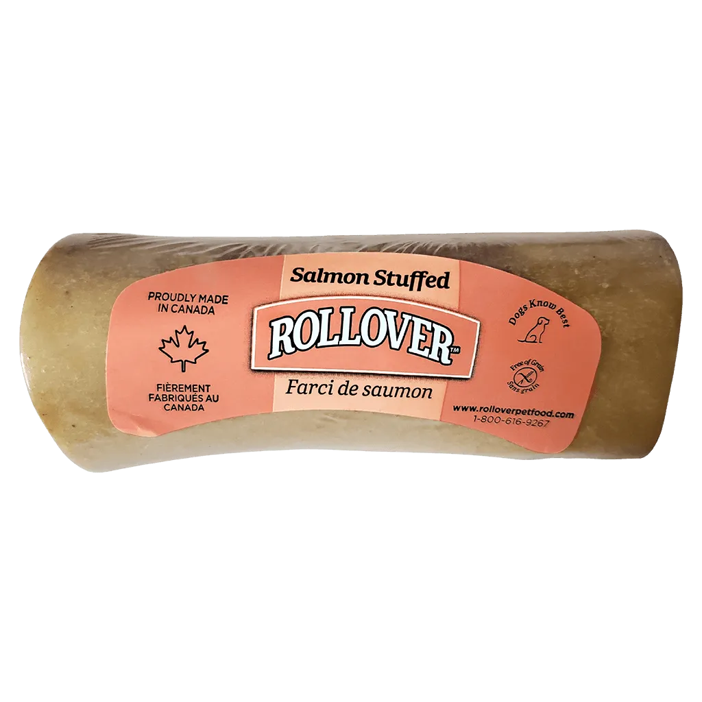 Rollover Stuffed Dog Bone Salmon