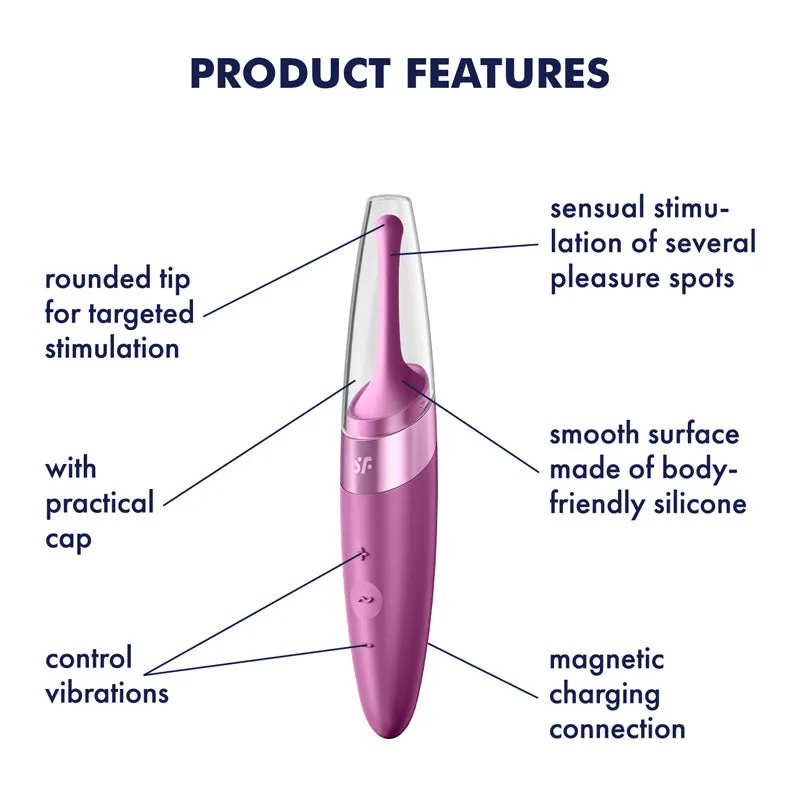 Satisfyer Twirling Delight - Berry Red USB Rechargeable Point Clitoral Stimulator - 4009704