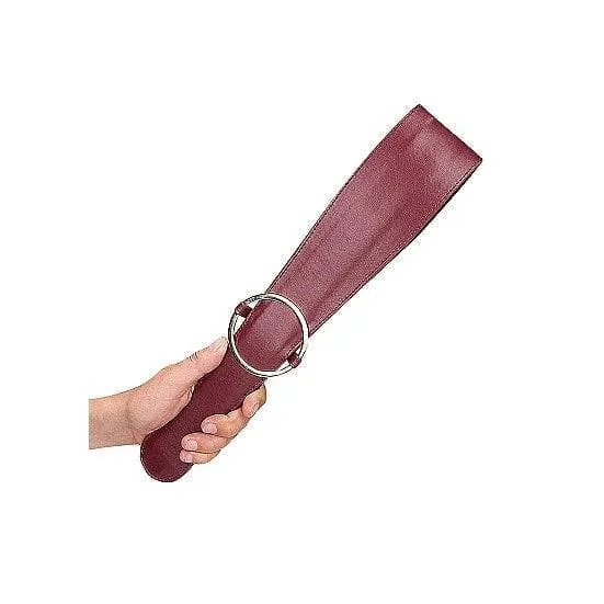 Shots Ouch! Halo Ringed Belt Flogger Burgundy