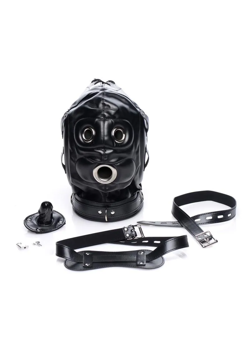 Strict Bondage Hood with Penis Gag