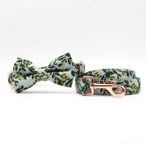 Summer Greens: Personalized Bow Collar And Leash Set