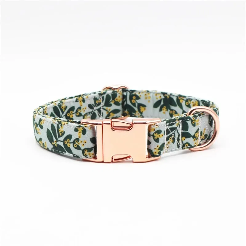Summer Greens: Personalized Bow Collar And Leash Set
